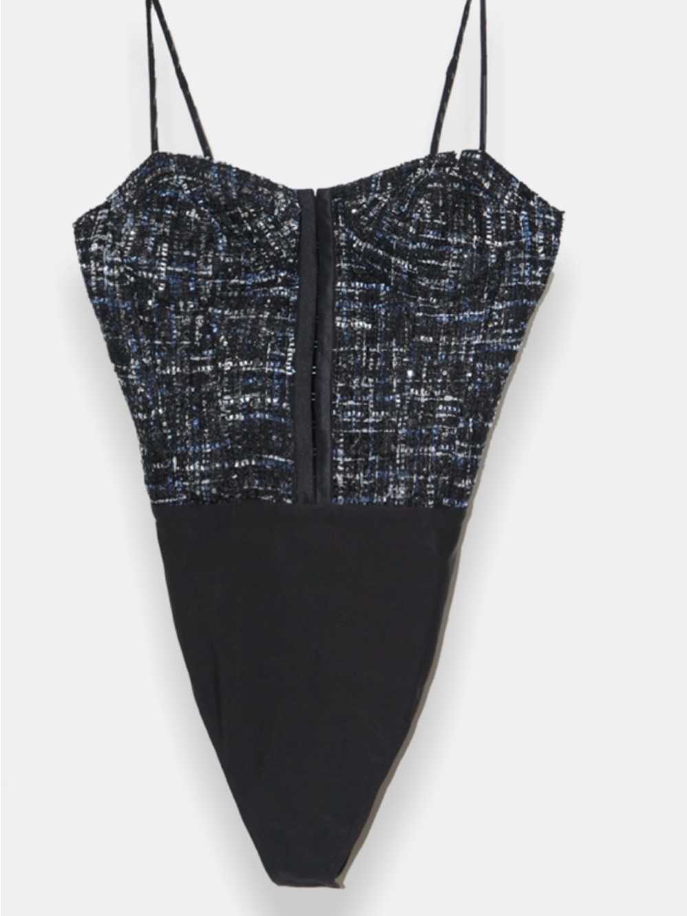 Cami NYC Navy Tweed Bodysuit